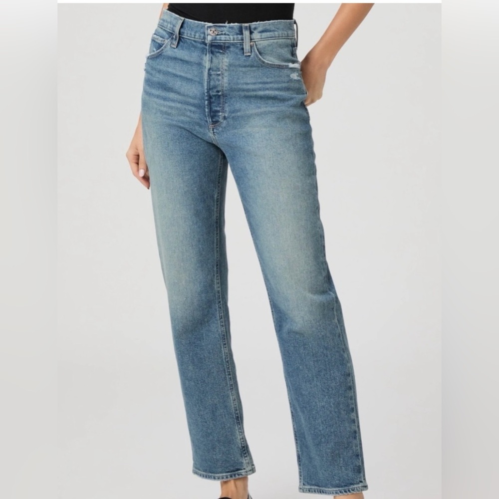 NWT. PAIGE SAWYER High Rise Straight Leg LightBlue Women's Jeans - Picture 2 of 12